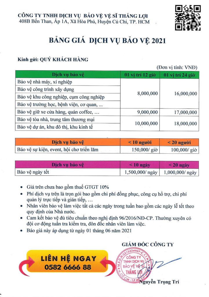 Báo Giá Dịch Vụ Bảo Vệ Tại Quận 7
